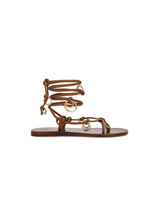 Polo Ralph Lauren White Leather Ring Wrap Flat Sandals