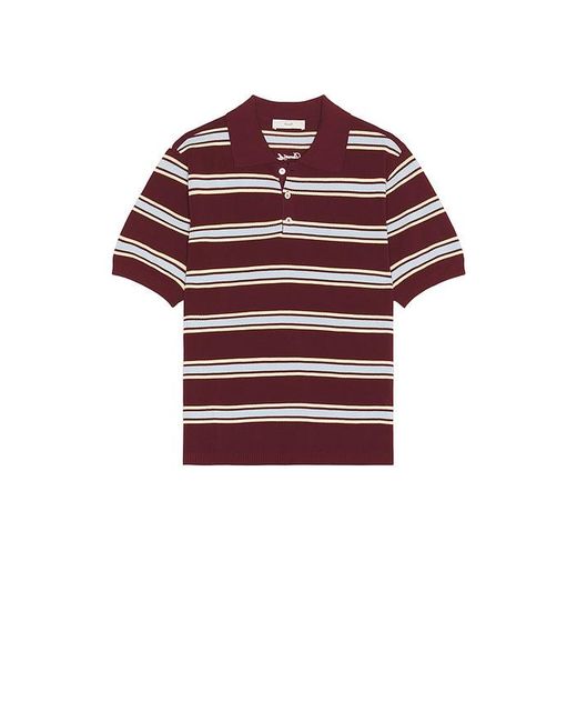 DUNST Red Multi Striped Polo for men