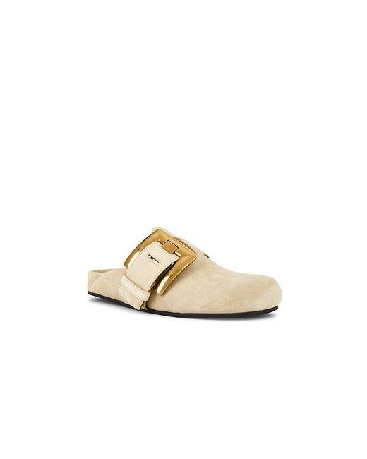 Balmain Metallic Anthem Flat Mule