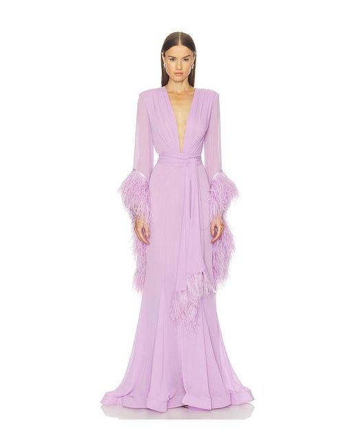 Bronx and Banco Pink Geisha V-Neck Maxi Dress