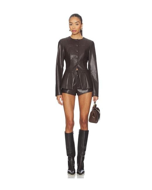 ALL THE WAYS Black Vandellia Faux Leather Blazer