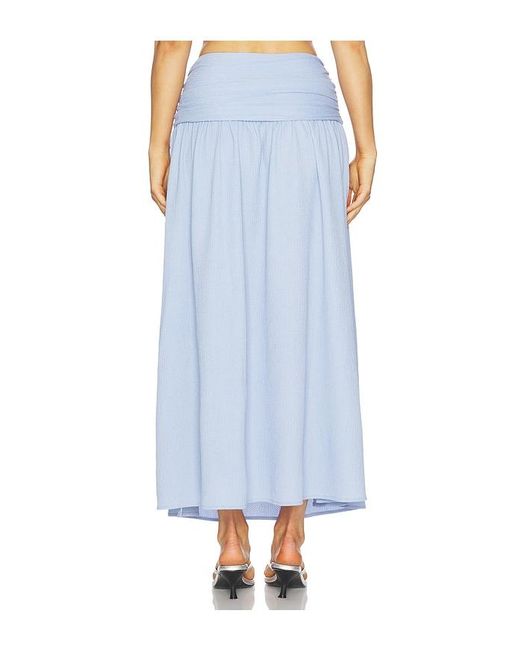 MINKPINK Blue Luna Yoke Detail Maxi Skirt