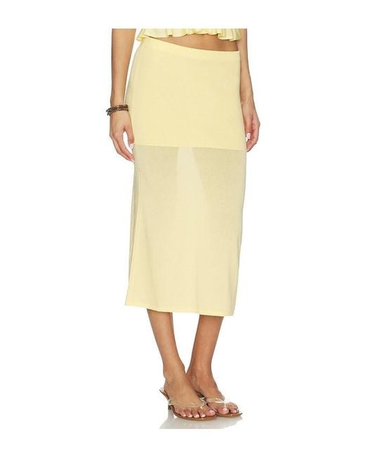 Lovers + Friends Natural Delia Knit Midi Skirt