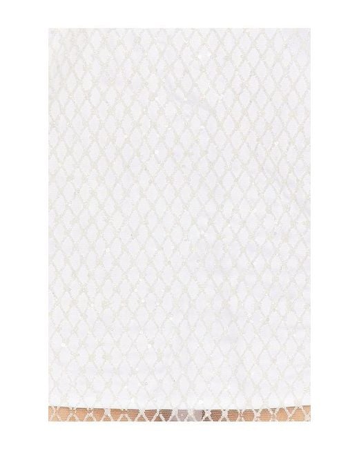 For Love & Lemons White Glitter Slip Dress