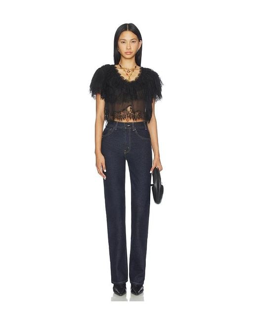 LoveShackFancy Black Vienne Top