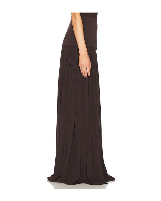Helsa Brown Diaphanous Maxi Skirt