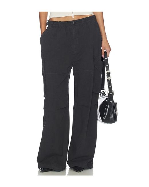 Alexander Wang Black Mid Rise Cargo Pant With Internal Logo