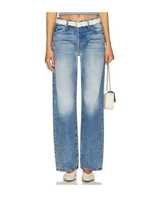 Mother Blue The Dodger Button Sneak Jeans