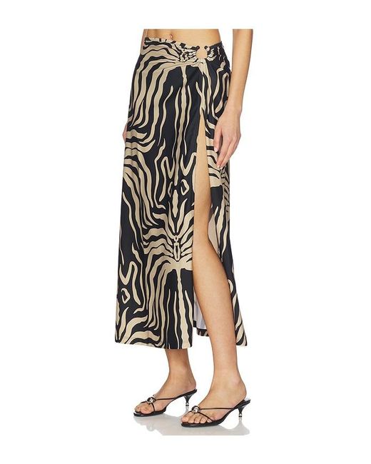 Johanna Ortiz Black Palms Nuevo Destino Midi Skirt