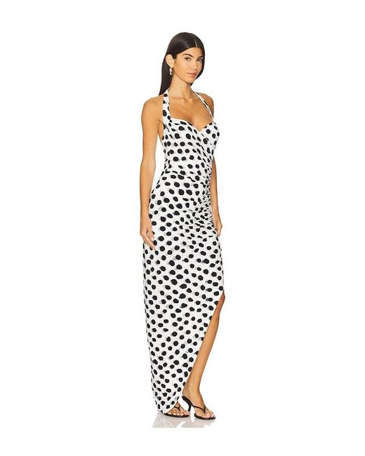 Norma Kamali White Abendkleid Mit Seitlicher Drapierung Cayla