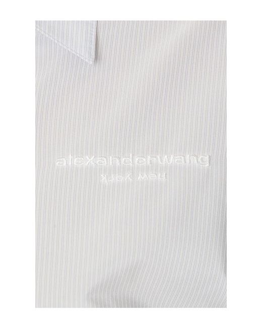 Alexander Wang White Cropped Shirt With Bungee Hem