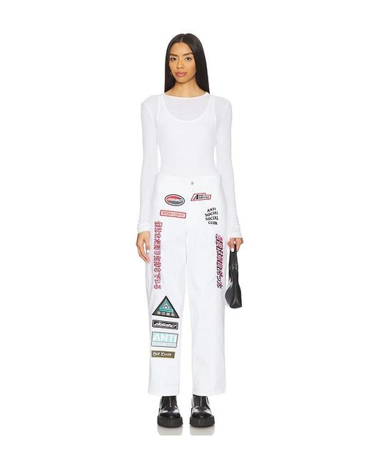 ANTI SOCIAL SOCIAL CLUB White Patched Up Racing Pants for men