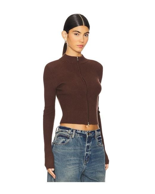 Lovers + Friends Blue Roxana Zip Sweater