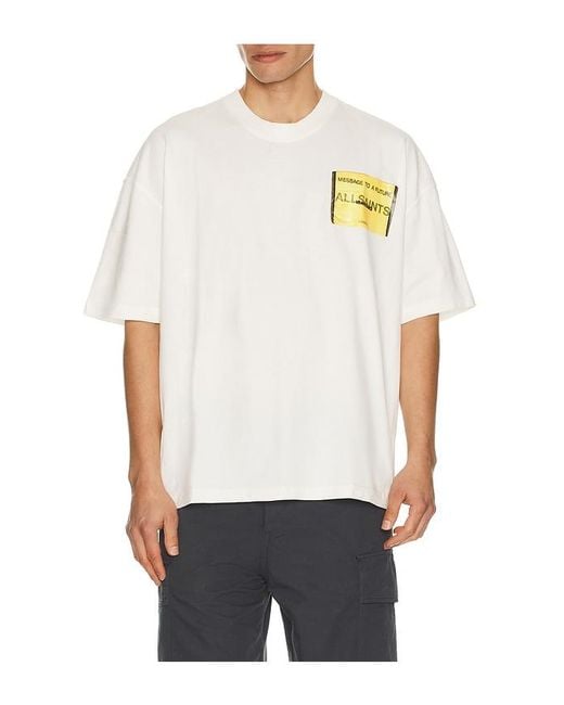 AllSaints White Violation Crew Tee for men