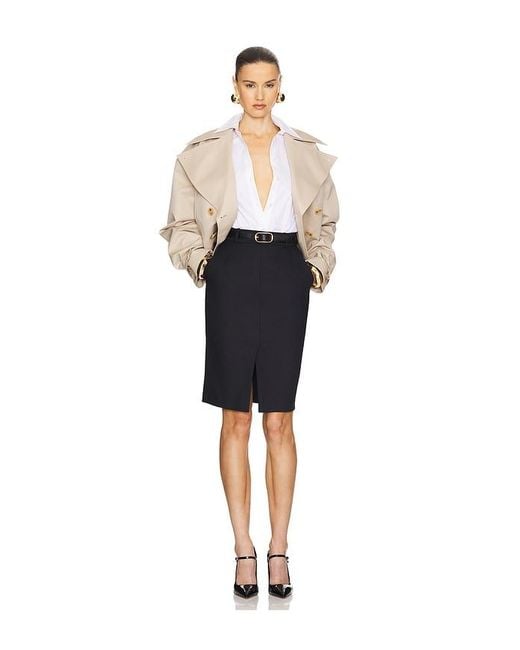 Helsa Natural Oversized Cropped Trench Coat