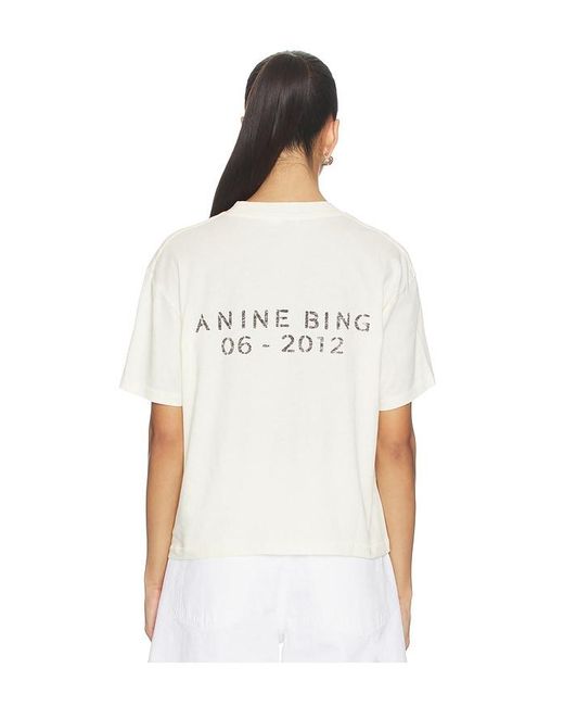 Anine Bing White Walker Soft Stencil Tee