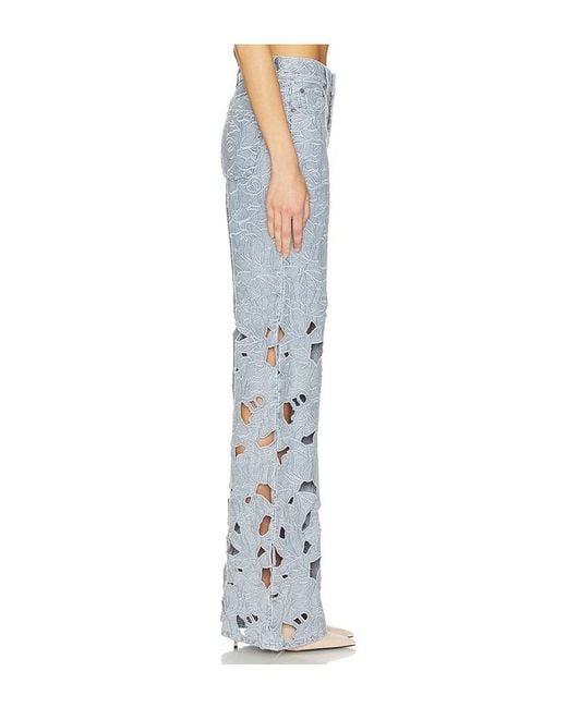Alice + Olivia Blue Chic Eyelet Jean