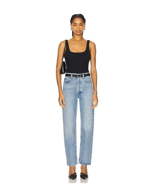 Agolde Blue 90S Pinch Waist High Rise Straight Jeans