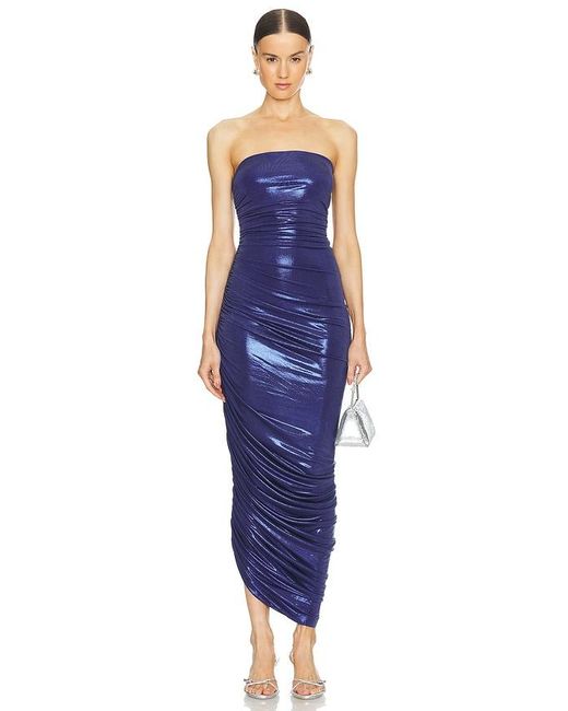 Norma Kamali Blue Strapless Diana Gown