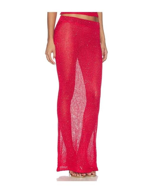superdown Red Miranda Maxi Skirt