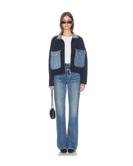 Blank NYC Blue Denim Track Jacket