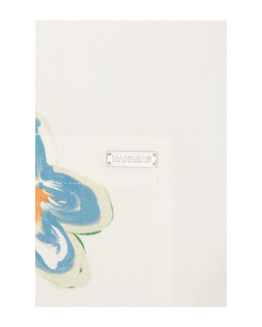 NAHMIAS White Super Bloom Cropped Short Sleeve Shirt for men