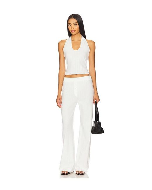 VIR VITA White Pointelle Halter Top