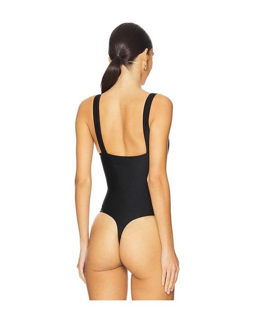 GOOD AMERICAN Black Compression Shine Bodysuit