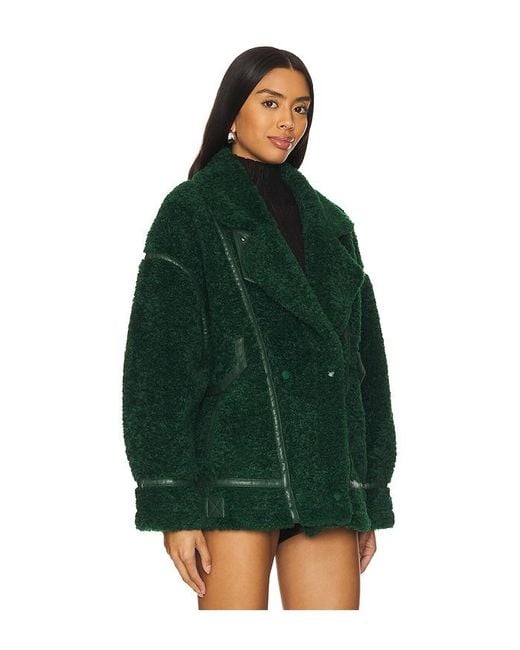 Lamarque Green Badu Faux Fur Jacket