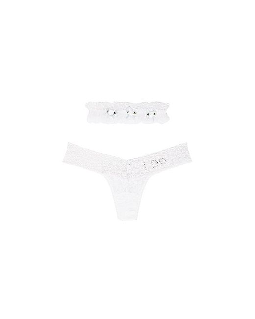 Hanky Panky Black I Do Box Set Low Rise Thong And Garter