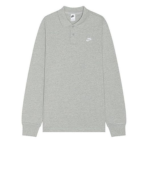 Nike Gray Club (nsw) Long-sleeve Knit Polo for men