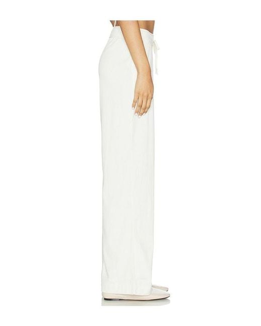 Beyond Yoga White Breathe Easy Corduroy Wide Leg Pant