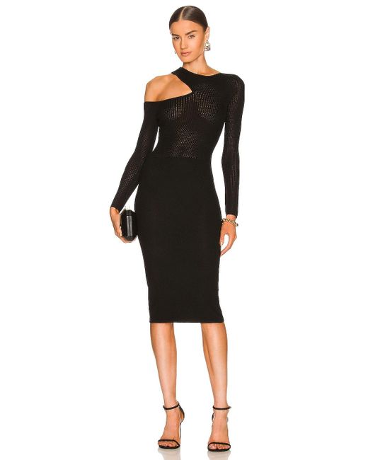 Victor Glemaud Cut Out Midi Dress in Black | Lyst UK