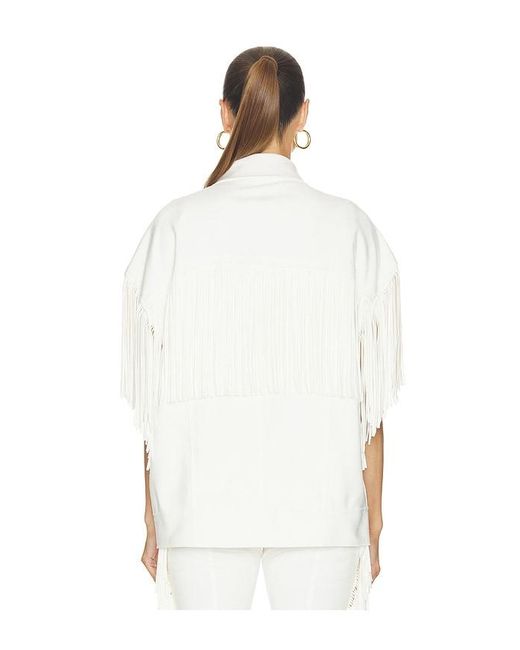 Norma Kamali White Sleeveless Oversized Jean Jacket