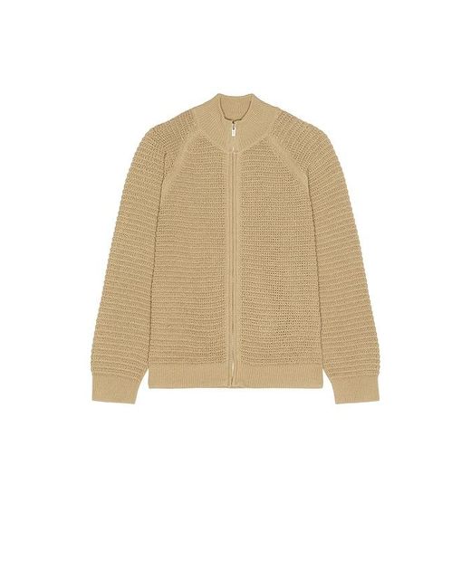 LE17SEPTEMBRE Natural Open Knit Zip Up Cardigan for men