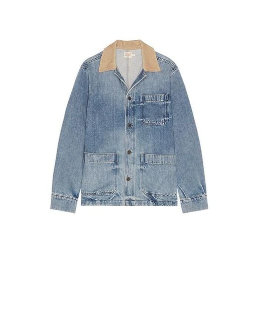 Faherty Brand Blue High Ridge Twill Studio Jacket for men