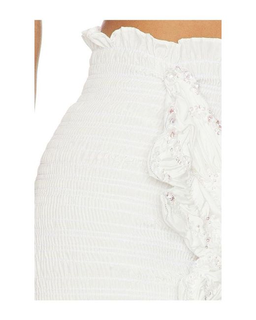 Blumarine White Embellished Butterfly Skirt