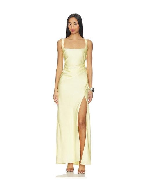 Runaway the Label Metallic Esme High Split Maxi Dress