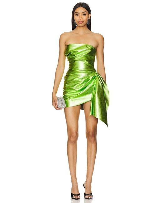 LAQUAN SMITH Green Ruched Mini Dress