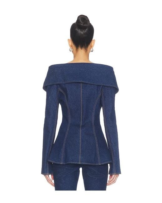 Nadine Merabi Blue Jordan Denim Top