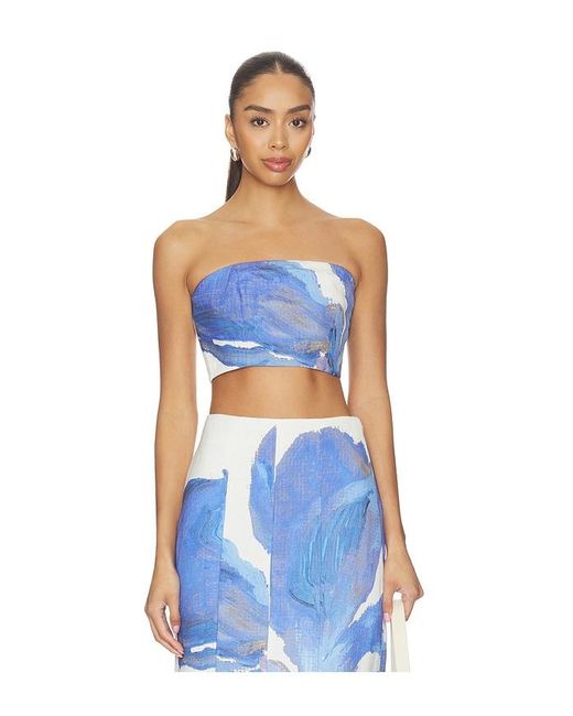 Significant Other Blue Rumi Strapless Top