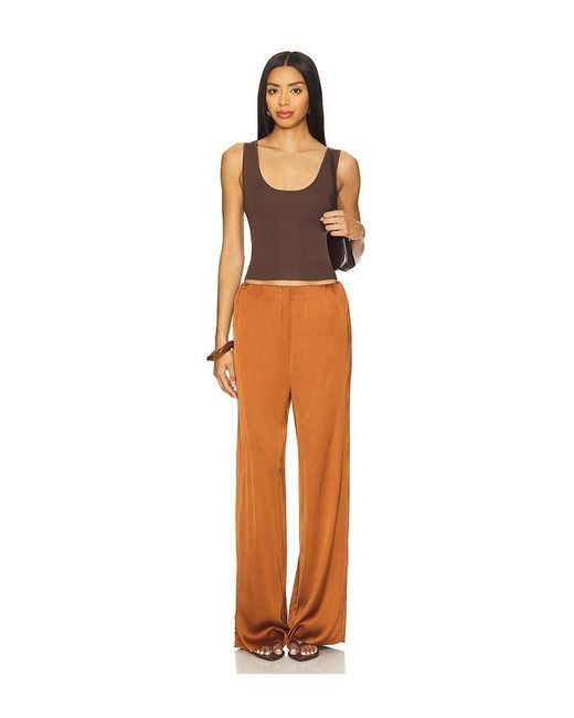 GOOD AMERICAN Orange Satin Pull-On Pants