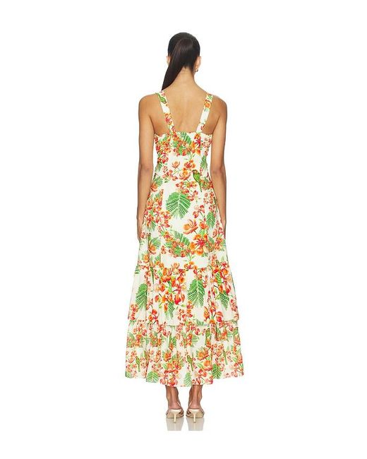 VERANDAH Metallic Garden Tiered Maxi Dress