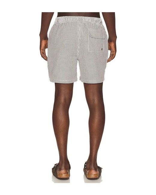 Barbour Natural Gingham Seersucker Swim Short for men