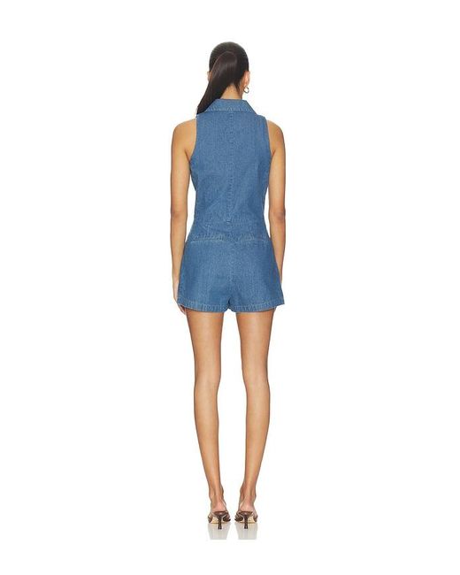 Central Park West Blue Hazel Trench Romper