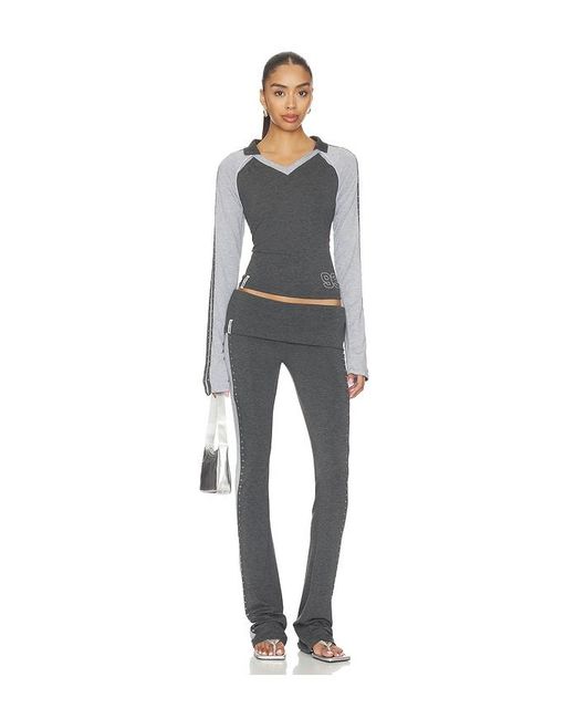 Jaded London Blue Foldover Studded Trouser