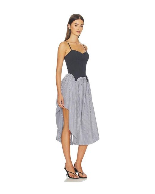 Fleur du Mal Multicolor Colorblock Cupped Midi Dress