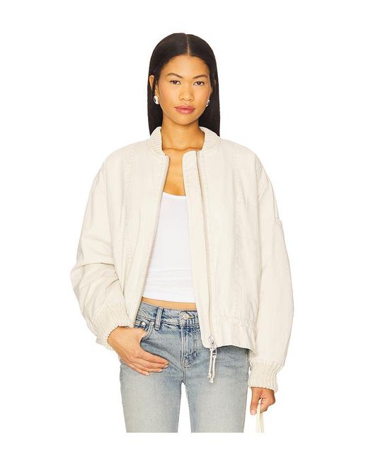 Free People White X We The Free Jax Washed Bomber