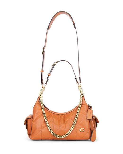 COACH White Soft Quilted Leather Pocket Juliet 30 Bag