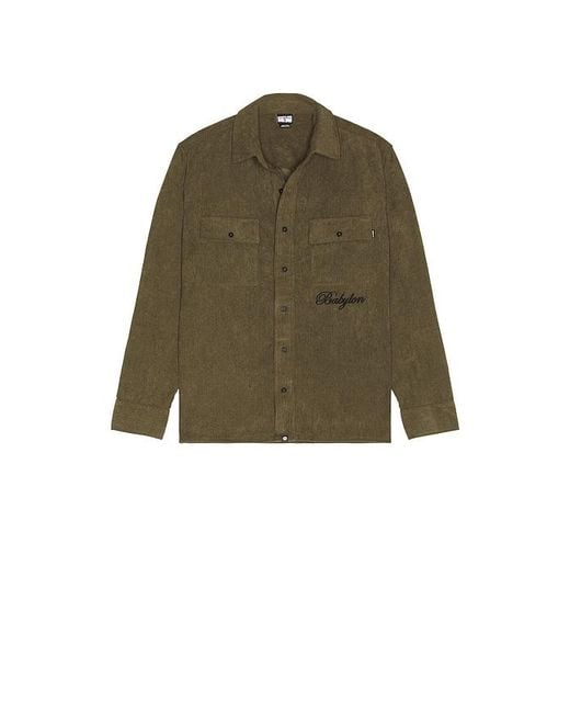 Babylon Green Corduroy Shirt for men